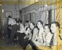 7-Fellas 1944 Bowling in Wellsville Worthington League Don Gent, Mr. Bartholomy, 4 unknown, John Sweeney, Art Runzo, W. Connors, Stu Cross. These pictures and...