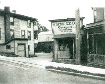 Acme Ice Co-Breckenridge Acme Ice Company; owned by Harry Breckenridge; later daughter, Susie Breckenridge. Located where parking spots are now beside Florist Shop, former Super Duper...