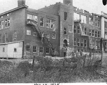 WellsvilleHSFire11-25-1924 FORMER HIGH SCHOOL - WELLSVILLE c.1924 From Photo Collection of Donald Adams-An Original Post Card. Taken soon after fire Nov 25, 1924 (1:30am). Per Shirley...