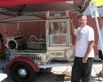 AWalk30 Brian Lynch with his steam-powered Peanut Roaster & Corn Popper