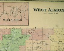 West Almond Town -North & Village -1869 From the pages of "Atlas of Allegany County New York; From actual Surveys & Official Records Compiled & Published by D. G. Beers & Co.; 95 Maiden Lane, New York...