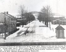 Stannards-Hallsport Road Intersection of Route 19 and Hallsport Road, Willing, looking toward Hallsport, about 1903. House at left was the George Eastman home. On the right, the Lewis...