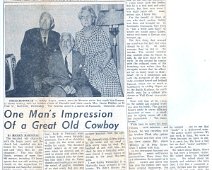 OneManOn Gabby Hayes One Man's Impression of a Good Old Cowboy (Sep 17, 1966-Wellsville Daily Reporter) from Collection of Jane Pinney