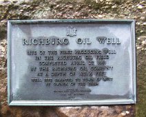rchburgwell3 Discovery Well Plaque "Site of the First Producing Well in the Richburg Oil field Completed April 27, 1881 by the Richburg Oil Company at a depth of 1231 1/4...