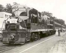 ErieRR08 CENTENNIAL SPECIAL; At Wellsville Depot, 1976